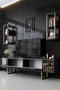 Hanah Home Mueble de TV Moderno Salón Antracita y Negro 180cm